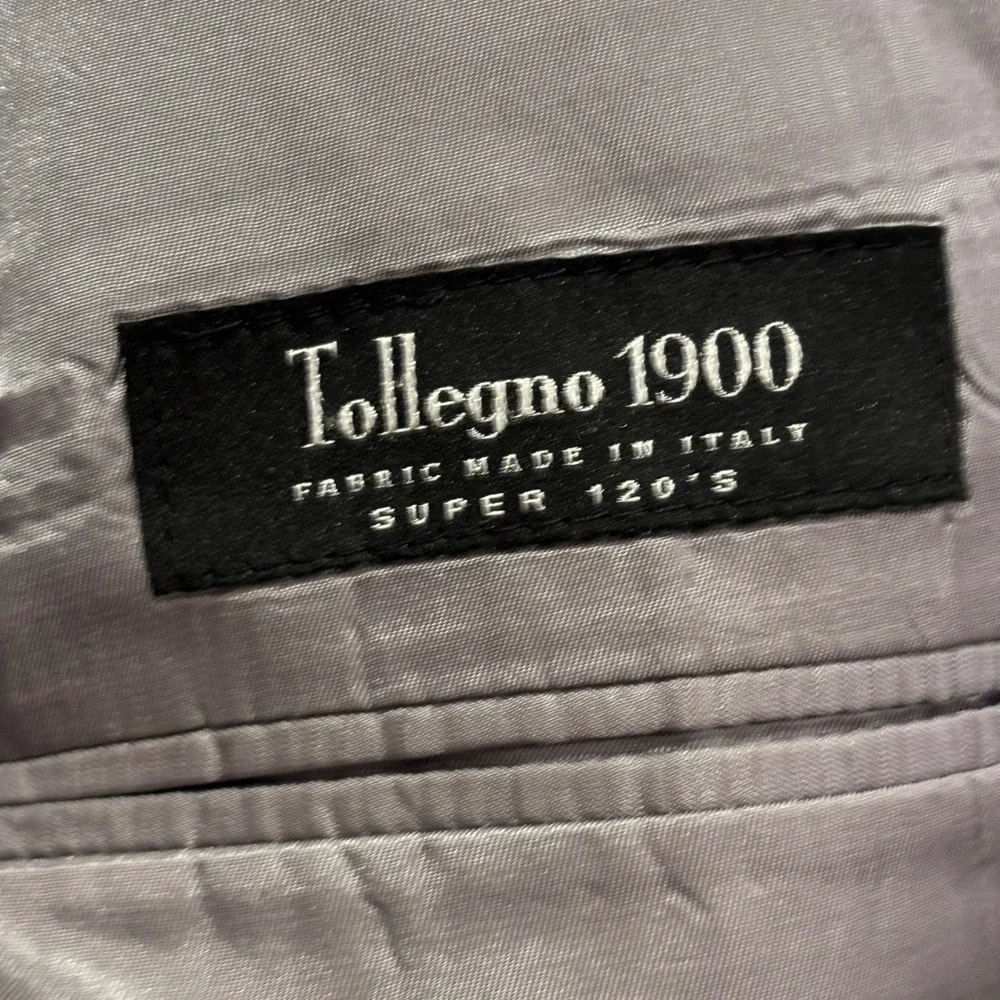 Joseph Abboud Mens Gray Tollegno 1900 Super 120s Wool 2 Piece Suit 46L 1402/4